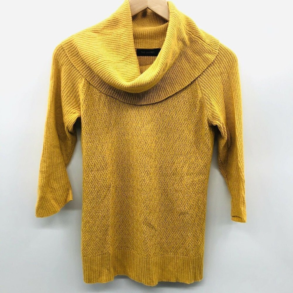 The Limited XS 3/4 Sleeve Cowl Neck Sweater 451